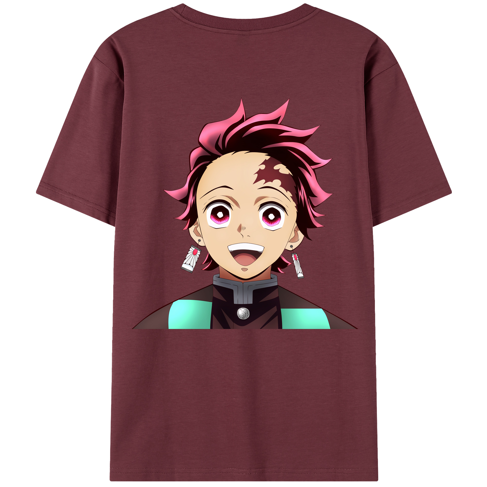 （画像用） 鬼滅の刃 竈門 炭治郎／かまど たんじろう Kamado Tanjirou 綿100％半袖Tシャツ（背面プリント）